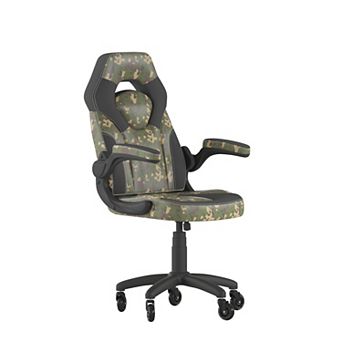 Flash Furniture Office Gaming Chair with Skater Wheels & Flip Up Arms - LeatherSoft