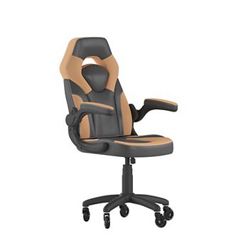 Flash Furniture Office Gaming Chair with Skater Wheels & Flip Up Arms - LeatherSoft
