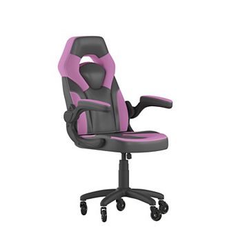 Flash Furniture Office Gaming Chair with Skater Wheels & Flip Up Arms - LeatherSoft