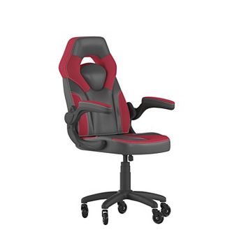 Flash Furniture Office Gaming Chair with Skater Wheels & Flip Up Arms - LeatherSoft
