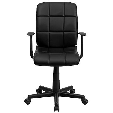 Flash Furniture Mid-Back Quilted Vinyl Swivel Task Office Chair with Arms