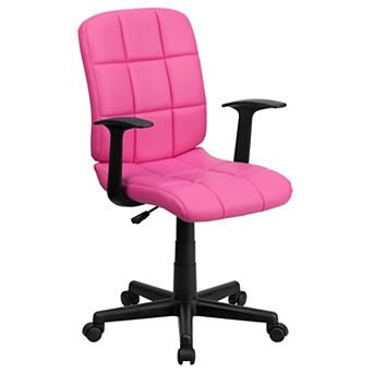 Flash Furniture Mid-Back Quilted Vinyl Swivel Task Office Chair with Arms