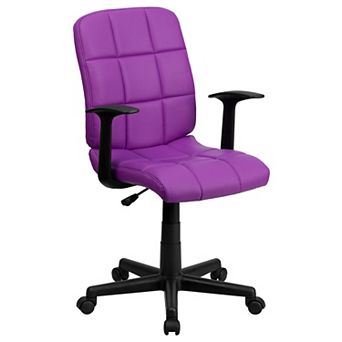Flash Furniture Mid-Back Quilted Vinyl Swivel Task Office Chair with Arms