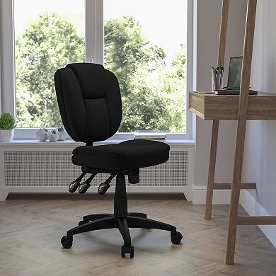 Flash Furniture Mid-Back Multifunction Ergonomic Task Office Chair with Pillow Top Cushioning