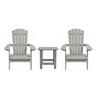 Flash Furniture Set of 2 Indoor/Outdoor Folding Adirondack Chairs with Side Table