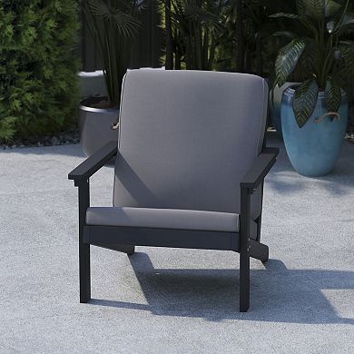 Flash Furniture All-Weather Poly Resin Adirondack Style Chair & Cushions