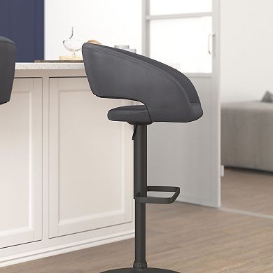 Flash Furniture Vinyl Adjustable Height Barstool with Rounded Mid-Back