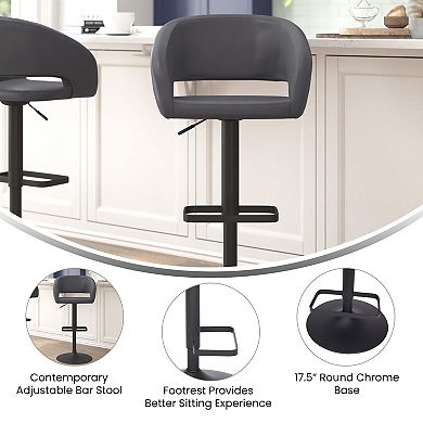 Flash Furniture Vinyl Adjustable Height Barstool with Rounded Mid-Back
