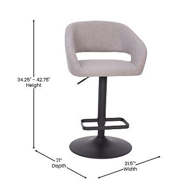 Flash Furniture Vinyl Adjustable Height Barstool with Rounded Mid-Back