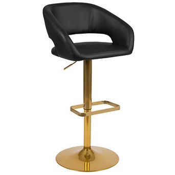 Flash Furniture Vinyl Adjustable Height Barstool with Rounded Mid-Back