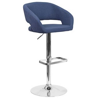 Flash Furniture Vinyl Adjustable Height Barstool with Rounded Mid-Back