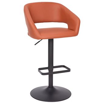 Flash Furniture Vinyl Adjustable Height Barstool with Rounded Mid-Back