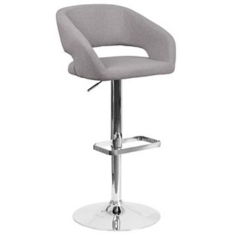 Flash Furniture Vinyl Adjustable Height Barstool with Rounded Mid-Back