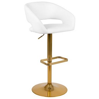 Flash Furniture Vinyl Adjustable Height Barstool with Rounded Mid-Back