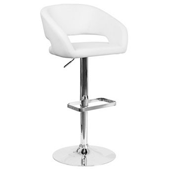 Flash Furniture Vinyl Adjustable Height Barstool with Rounded Mid-Back