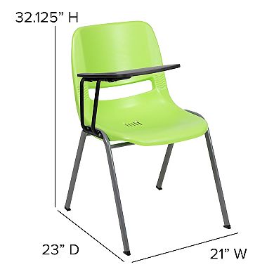 Flash Furniture Ergonomic Shell Chair with Right Handed Flip-Up Tablet Arm