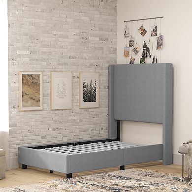Flash Furniture Upholstered Platform Bed with Channel Stitched Headboard