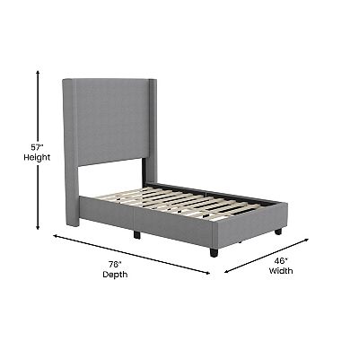 Flash Furniture Upholstered Platform Bed with Channel Stitched Headboard