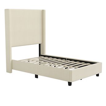 Flash Furniture Upholstered Platform Bed with Channel Stitched Headboard