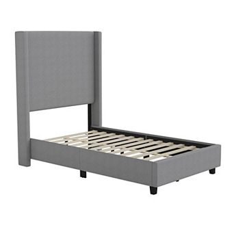 Flash Furniture Upholstered Platform Bed with Channel Stitched Headboard