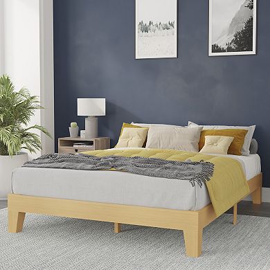 Flash Furniture Wood Platform Bed with 14 Wooden Support Slats