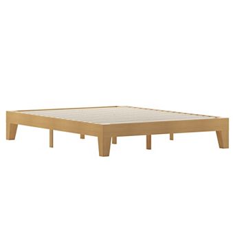 Flash Furniture Wood Platform Bed with 14 Wooden Support Slats