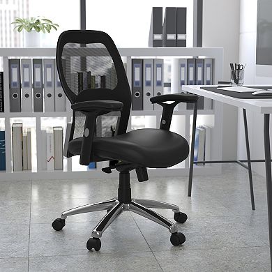 Flash Furniture Mid-Back Super Mesh Executive Swivel Office Chair with Knee Tilt Control