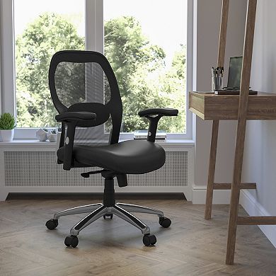 Flash Furniture Mid-Back Super Mesh Executive Swivel Office Chair with Knee Tilt Control