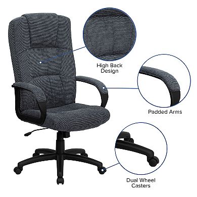 Flash Furniture High Back Fabric Executive Swivel Office Chair with Arms