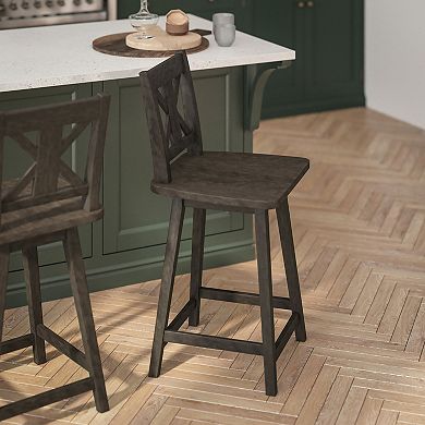 Flash Furniture Commercial 360° Swivel Wood Counter Height Stool