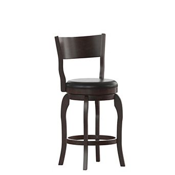 Flash Furniture Commercial Upholstered Wooden Swivel Counter Stool