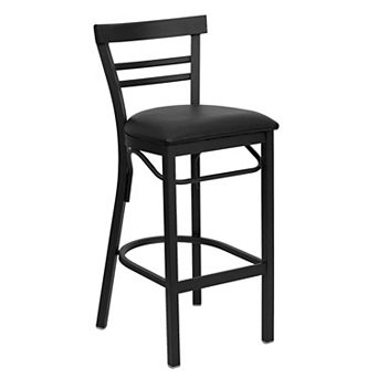 Flash Furniture Two-Slat Ladder Back Metal Restaurant Barstool