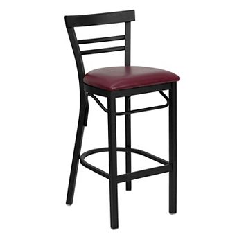 Flash Furniture Two-Slat Ladder Back Metal Restaurant Barstool