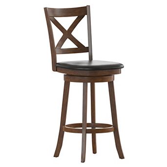 Flash Furniture Commercial Wooden Swivel Upholstered Bar Stool