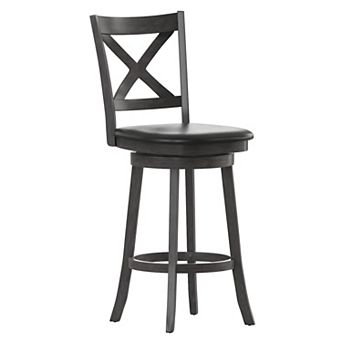 Flash Furniture Commercial Wooden Swivel Upholstered Bar Stool