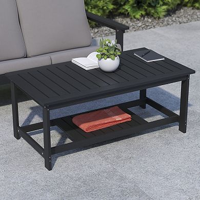 Flash Furniture Indoor/Outdoor Poly Resin 2-Tier Adirondack Coffee Table