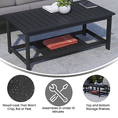 Flash Furniture Indoor/Outdoor Poly Resin 2-Tier Adirondack Coffee Table