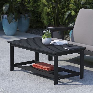 Flash Furniture Indoor/Outdoor Poly Resin 2-Tier Adirondack Coffee Table