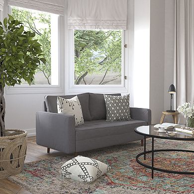 Flash Furniture Compact Upholstered Tufted Loveseat with Wooden Legs