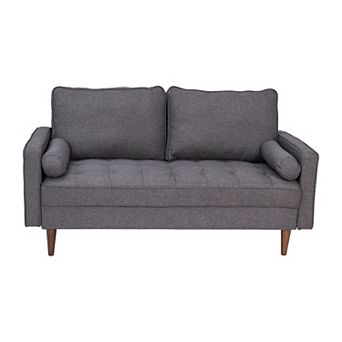 Flash Furniture Compact Upholstered Tufted Loveseat with Wooden Legs