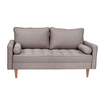 Flash Furniture Compact Upholstered Tufted Loveseat with Wooden Legs