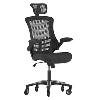 Flash Furniture Ergonomic Swivel Task Chair with Roller Wheels & Flip Up Arms