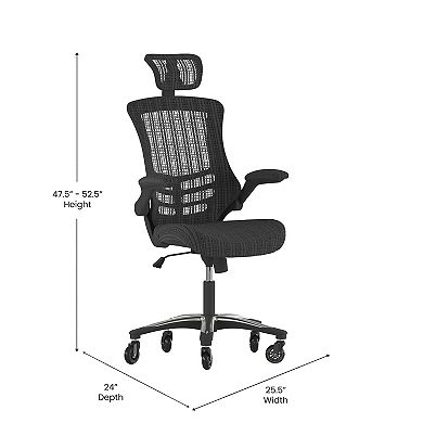 Flash Furniture Ergonomic Swivel Task Chair with Roller Wheels & Flip Up Arms