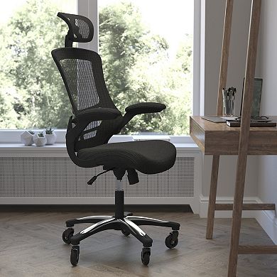 Flash Furniture Ergonomic Swivel Task Chair with Roller Wheels & Flip Up Arms