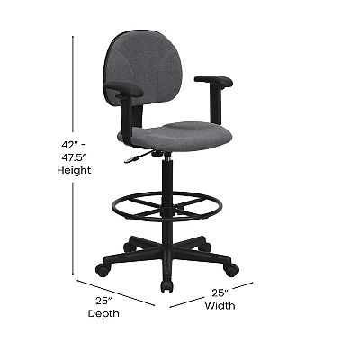 Flash Furniture Fabric Drafting Chair with Arms (Cylinders: 22.5''-27''H or 26''-30.5''H)