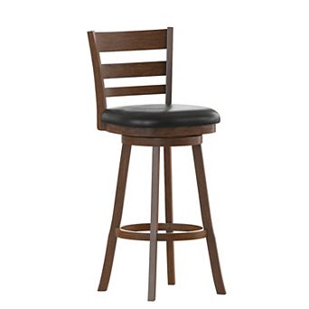 Flash Furniture Upholstered Commercial Wooden Swivel Bar Stool