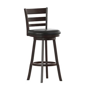 Flash Furniture Upholstered Commercial Wooden Swivel Bar Stool