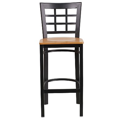 Flash Furniture Window Back Metal Restaurant Barstool