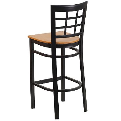 Flash Furniture Window Back Metal Restaurant Barstool