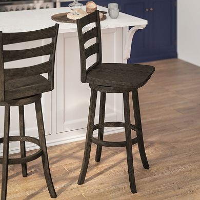 Flash Furniture Commercial Wooden Swivel Bar Height Stool
